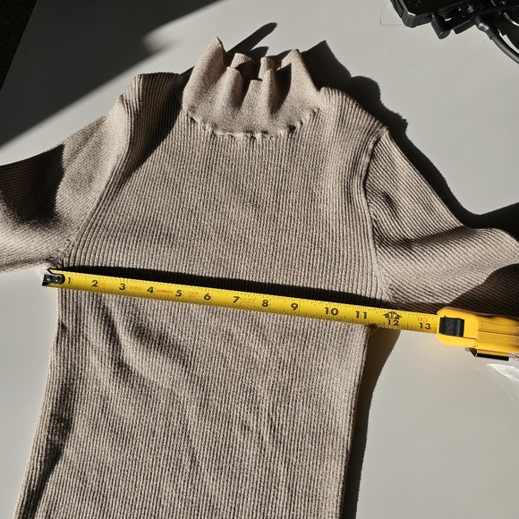 SNIDEL Lamé Rib Knit Long Sleeve Turtle Neck - size F (ONE SIZE), approx. XS-M - Picture 6 of 8